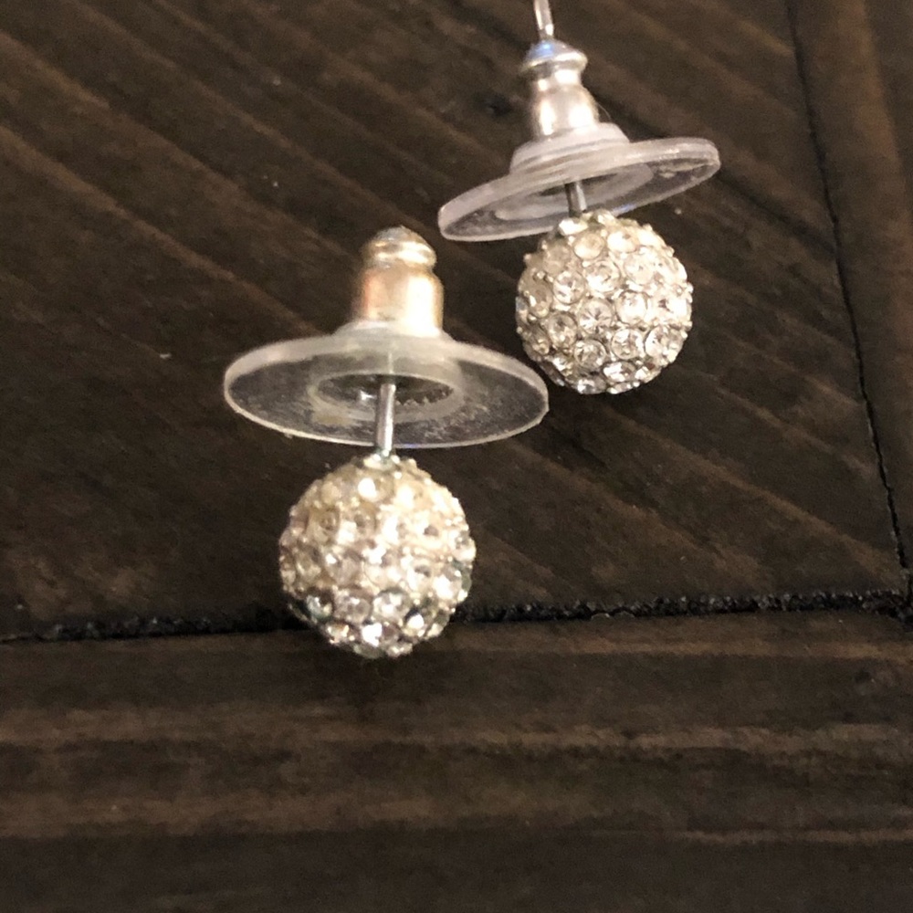 Anthropologie crystal silver earrings